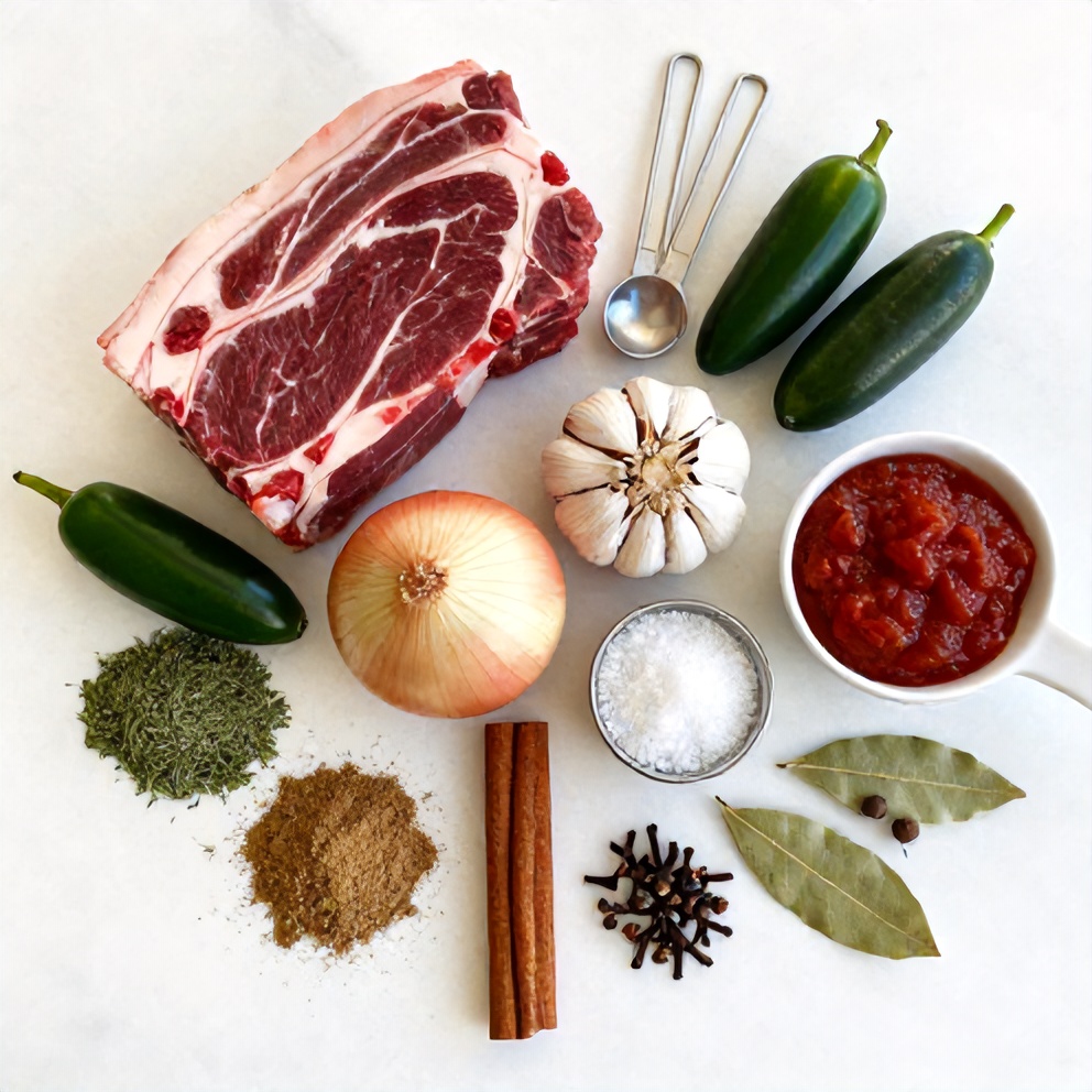 Raw Ingredients for Pot Birria Tacos