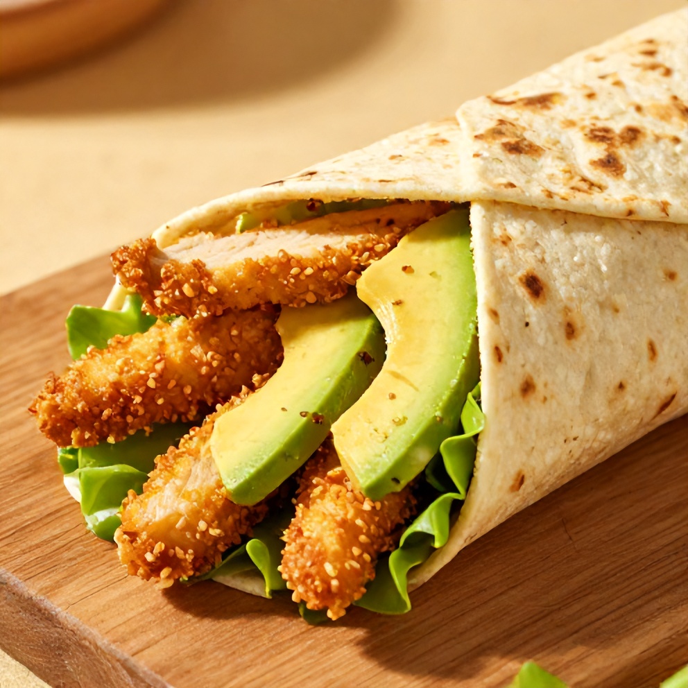 quick chicken avocado wrap