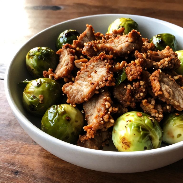 Quick Spicy Pork Brussels Sprouts Bowls