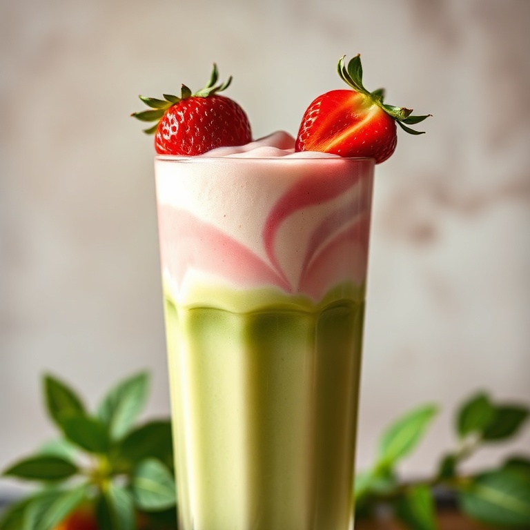 Refreshing Strawberry Matcha Latte