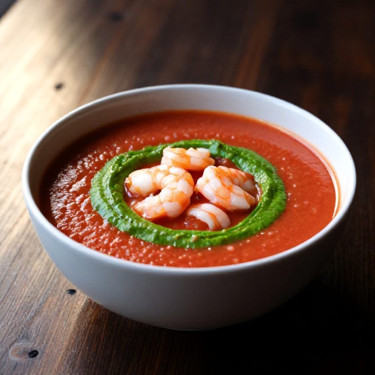 refreshing summer gazpacho with shrimp