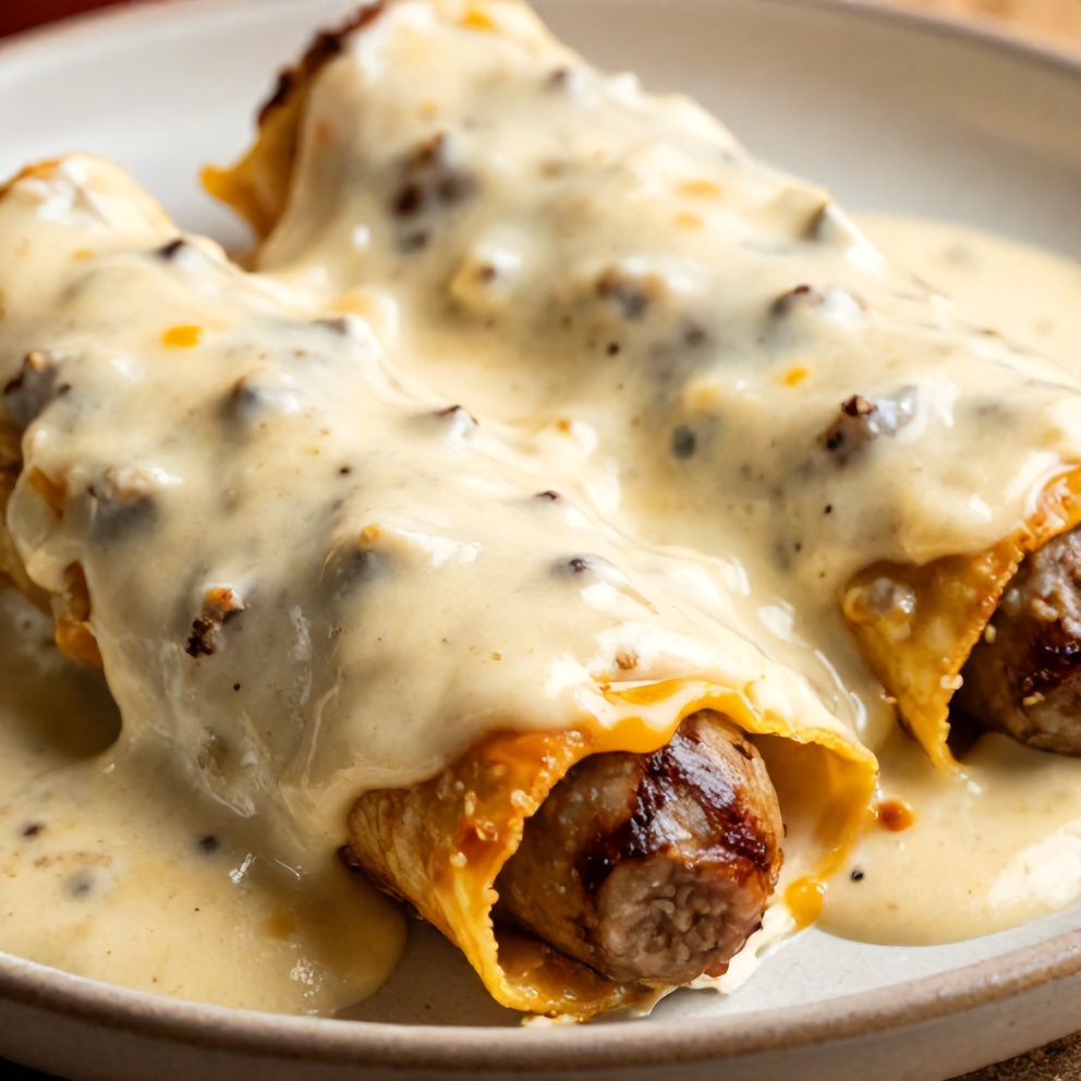 Sausage Gravy Enchiladas