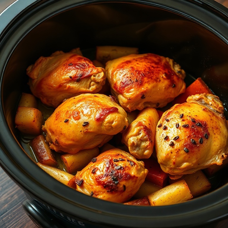 Slow Cooker Chicken Thighs with Veggies