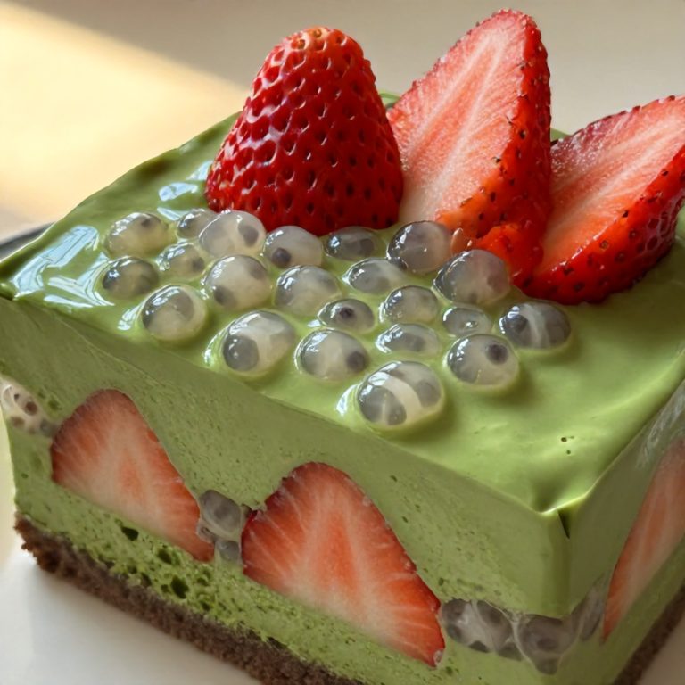 Strawberry Matcha Sago Dessert
