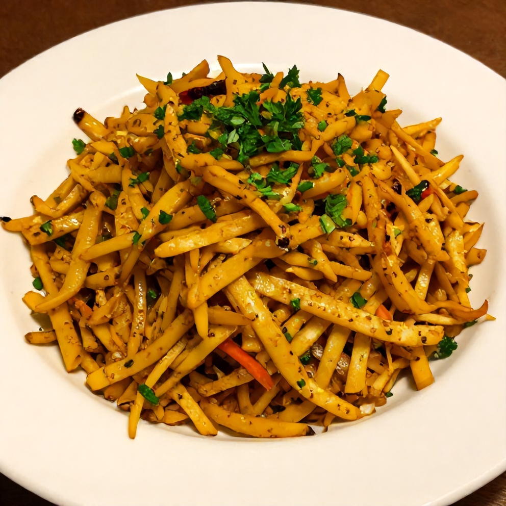 Sweet and Spicy Pickle Slaw served on a plate