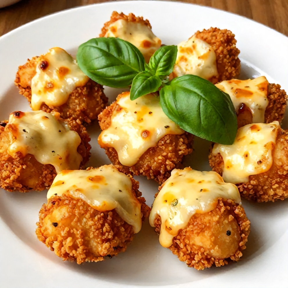 Plated Air Fryer Chicken Parmesan Bites