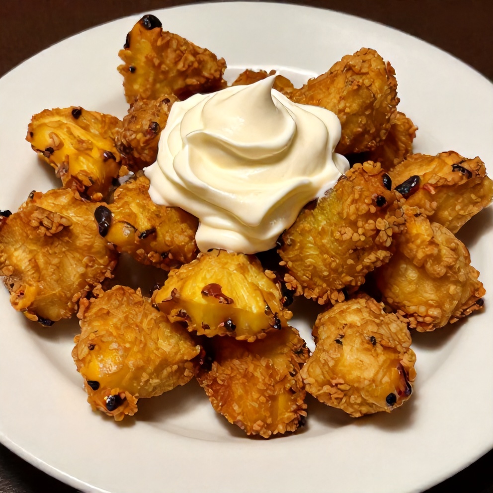 Plated Air Fryer Pineapple Chunks
