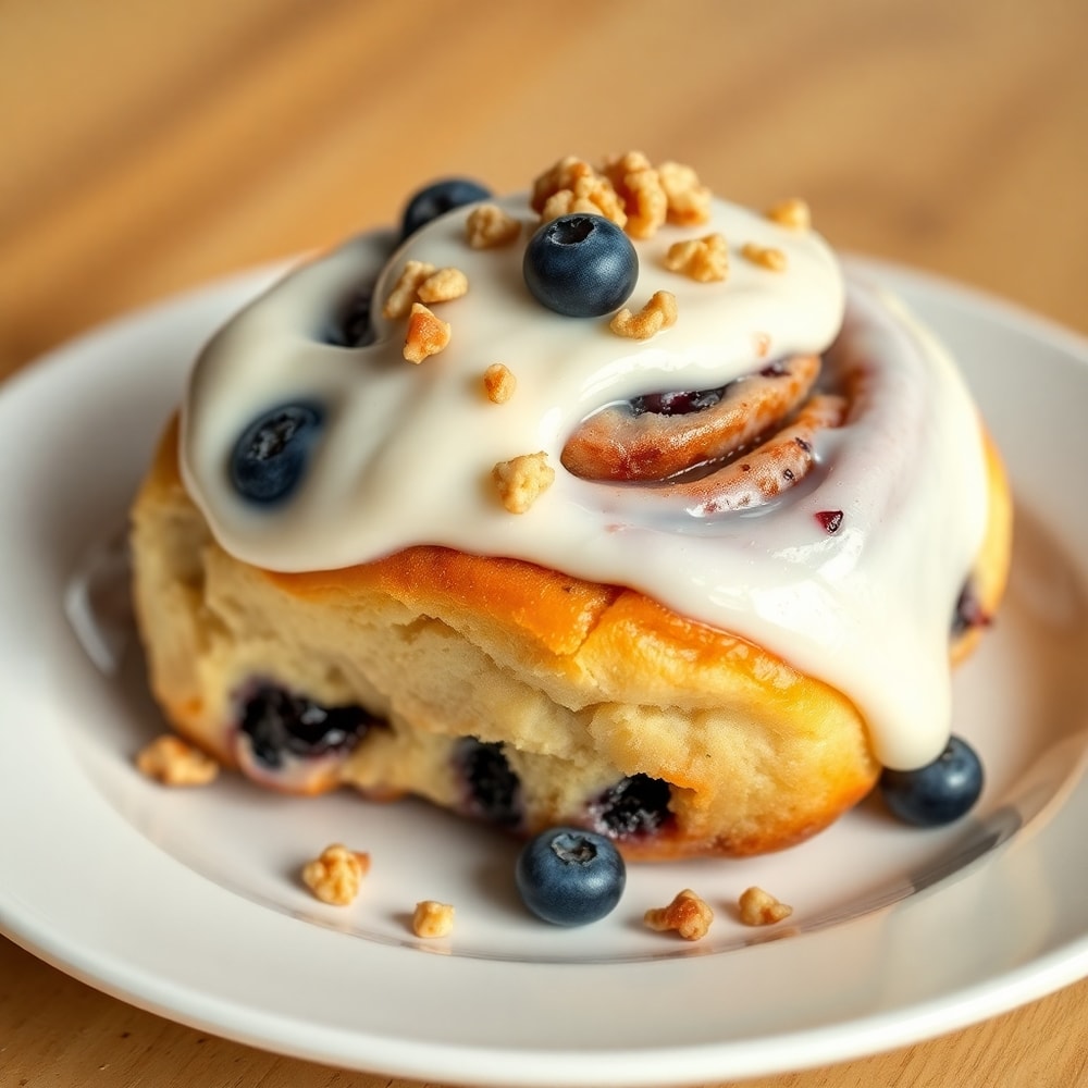 Blueberry Cinnamon Rolls with cream cheese frosting