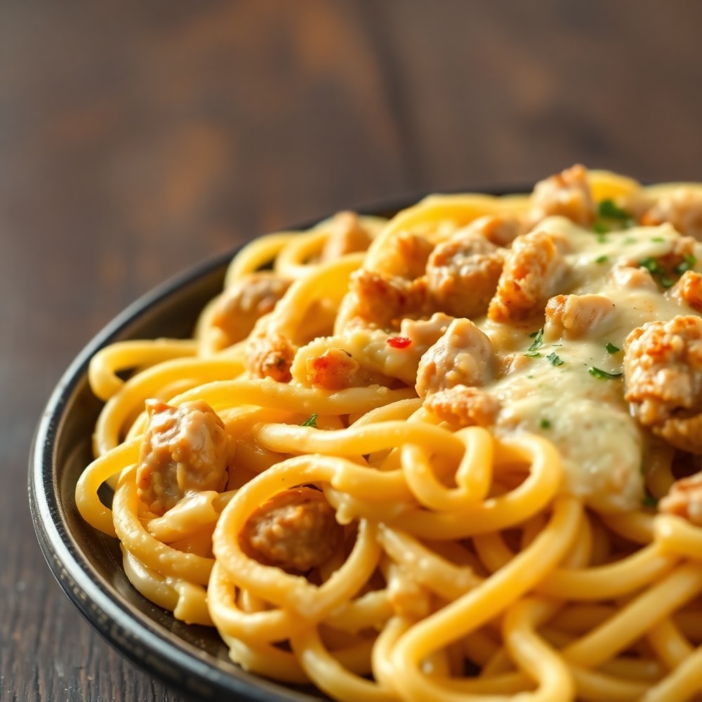 Cheesy Chicken and Sausage Pasta