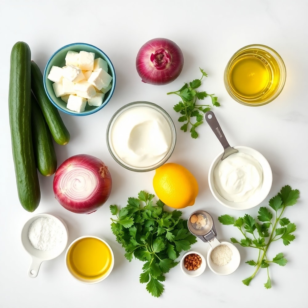 Cucumber Feta Salad Ingredients