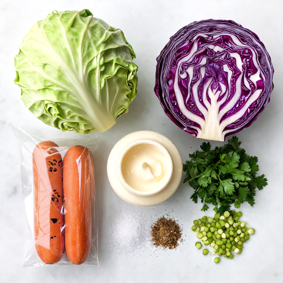 Raw Ingredients for Coleslaw Copycat