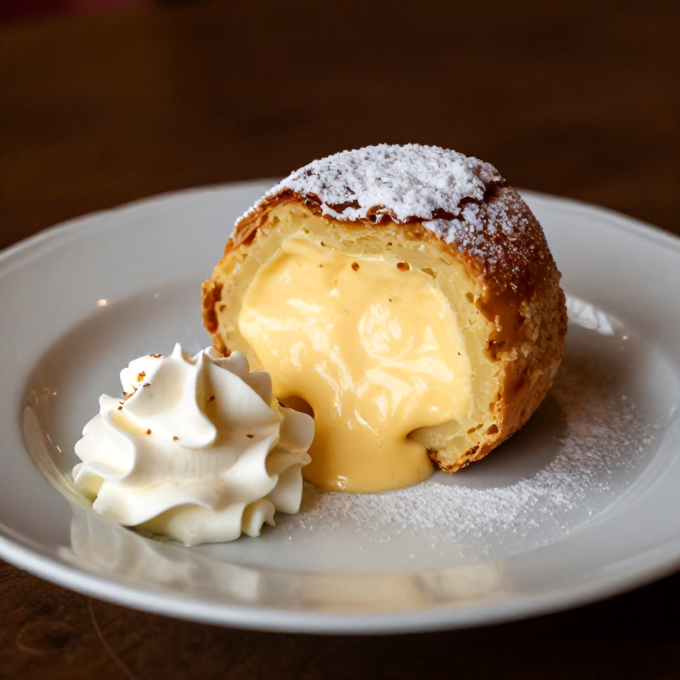 Italian Cream Bombs with Vanilla Custard