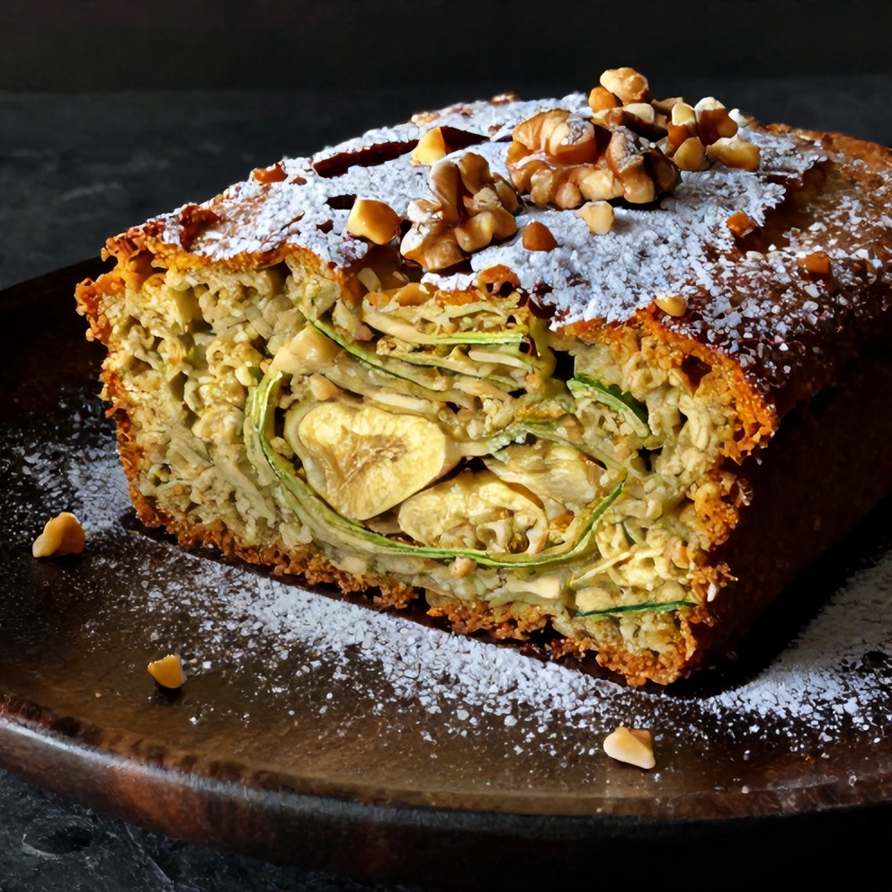 Sliced Zucchini Banana Bread on a Plate