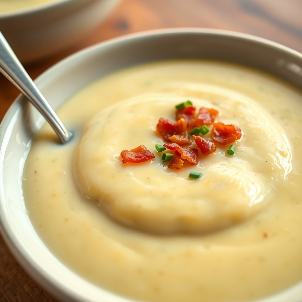Bowl of Creamy Baked Potato Soup