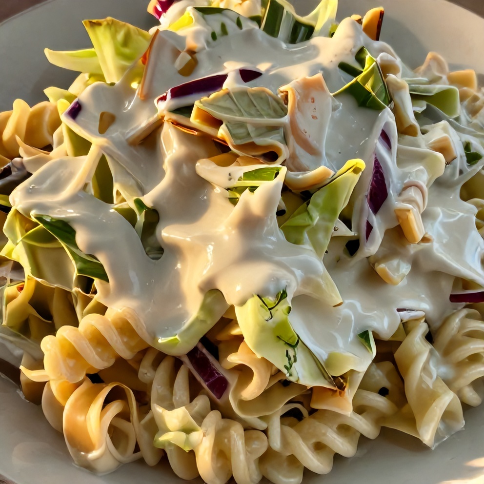 creamy coleslaw pasta salad