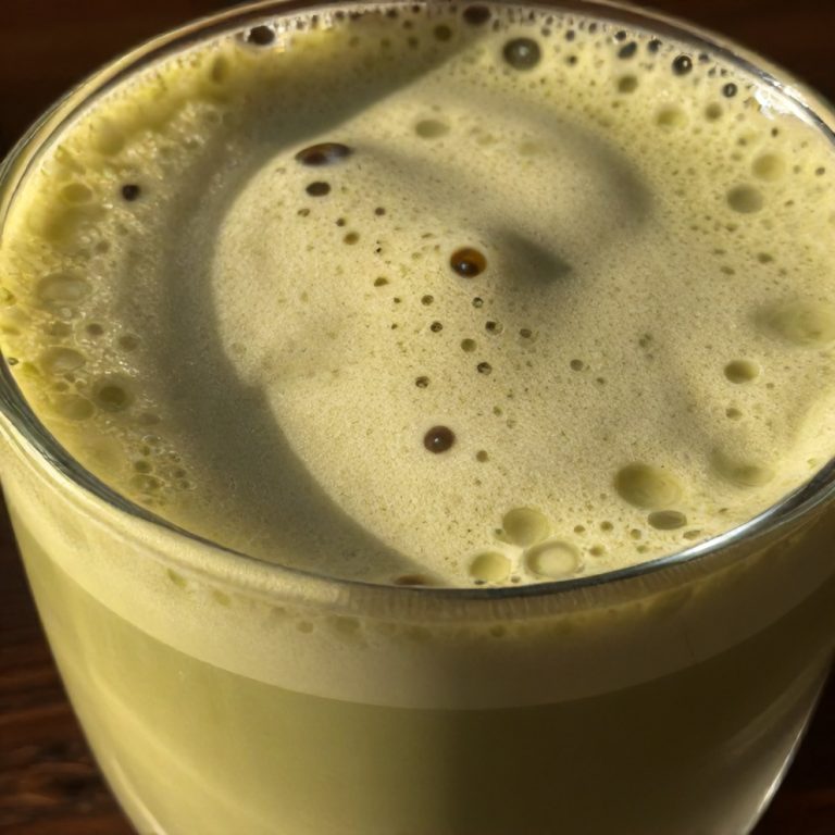 creamy mushroom matcha latte