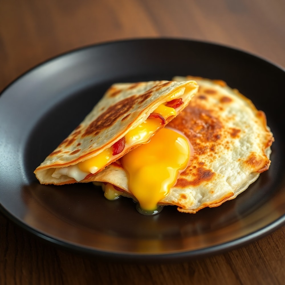 Crispy Bacon Egg and Cheese Breakfast Quesadillas