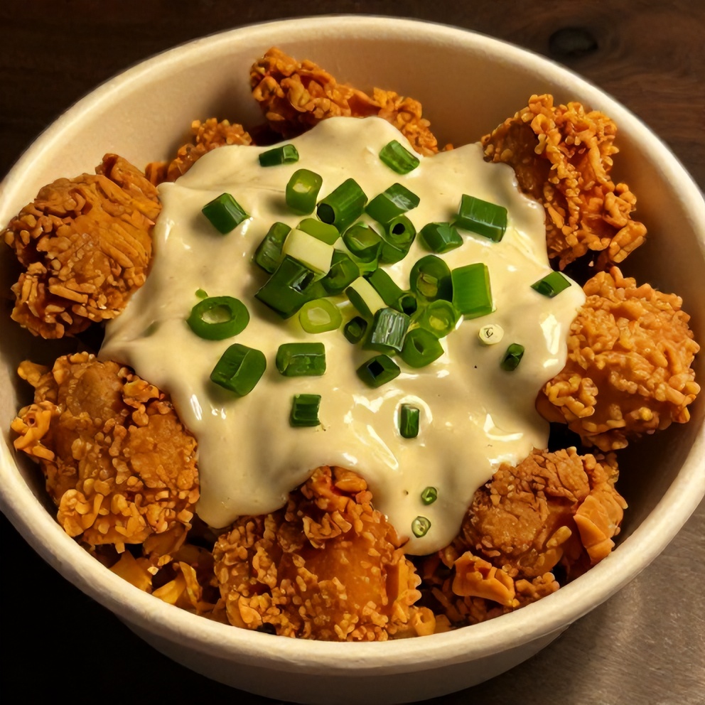 Crispy Bang Bang Chicken Bowl with Green Onions