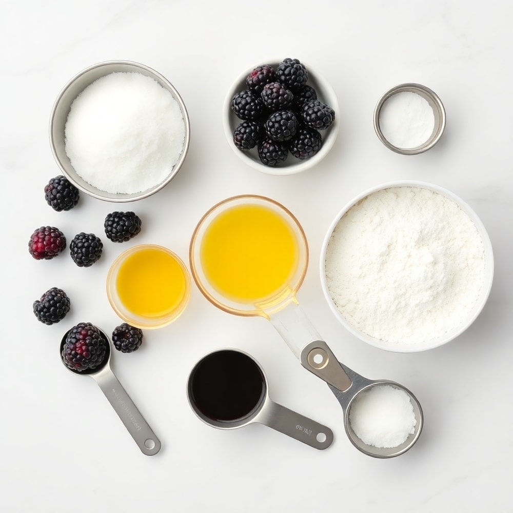 Raw ingredients for Blackberry Cobbler Bars