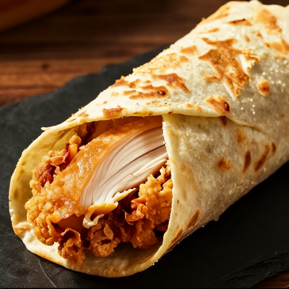 chicken wrapped in tortillas