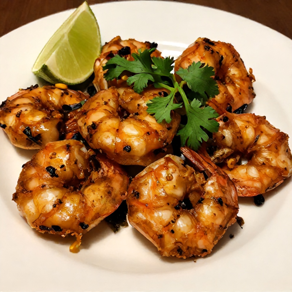 Crispy Cilantro Lime Shrimp on a Plate