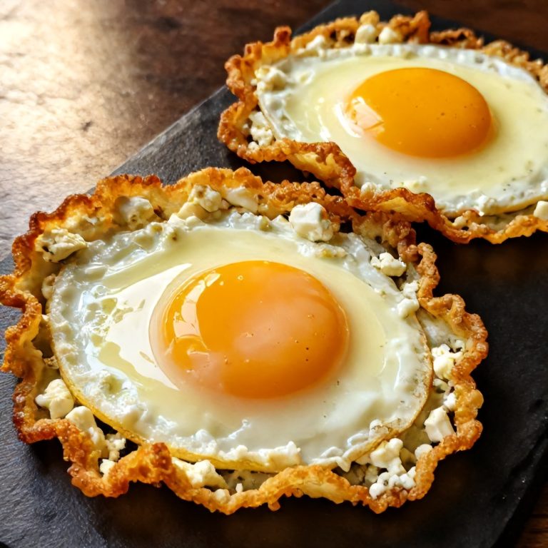 crispy feta fried eggs