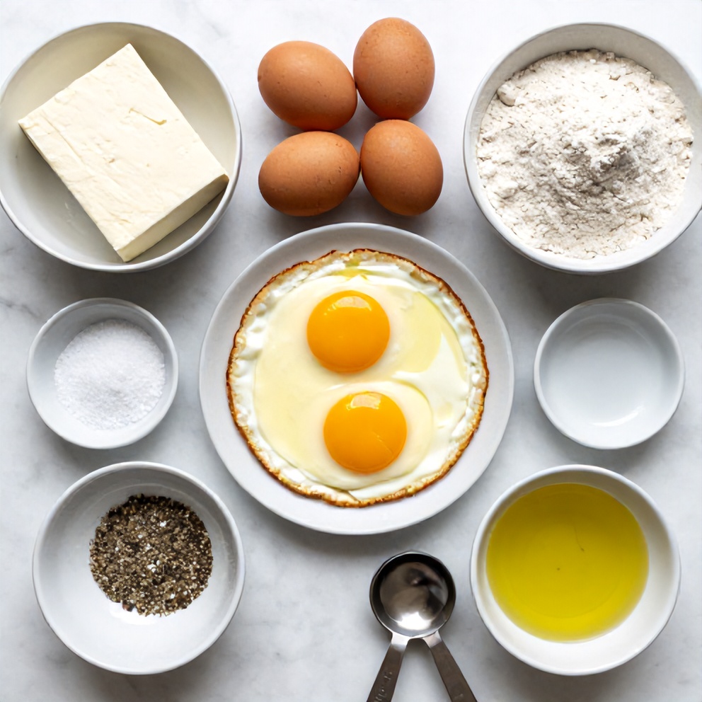 Ingredients for Crispy Feta Fried Eggs