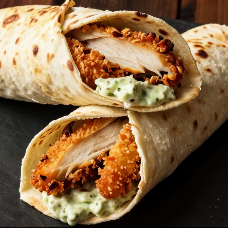 crispy garlic chicken wraps