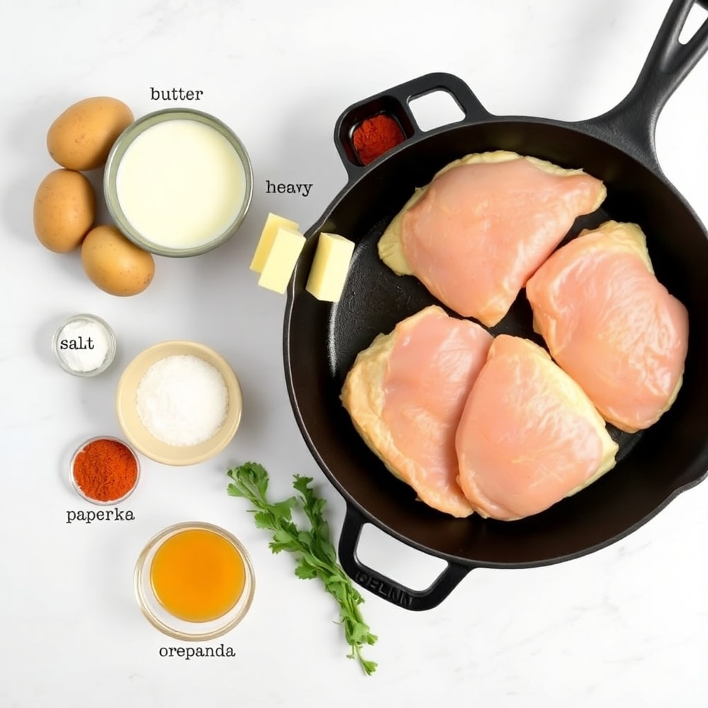 Raw Ingredients for Crispy Grilled Chicken Mashed Potato Bowls