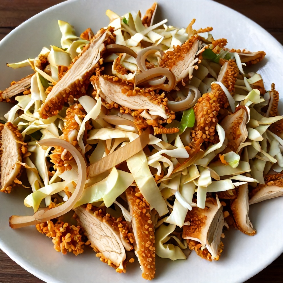 ground chicken coleslaw stir-fry