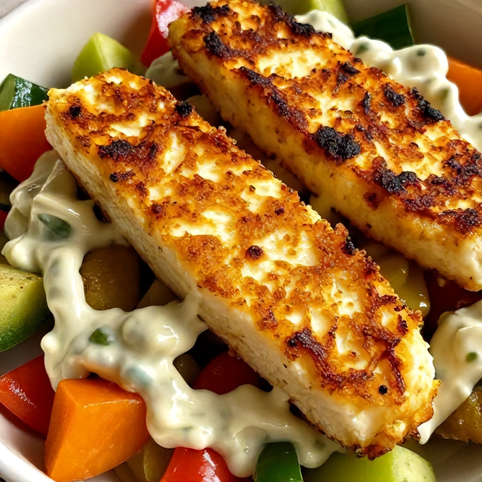 Crispy Halloumi Greek Power Bowl