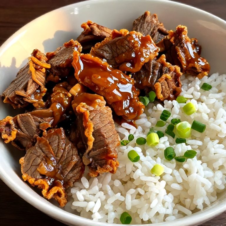 crispy honey garlic beef bowl