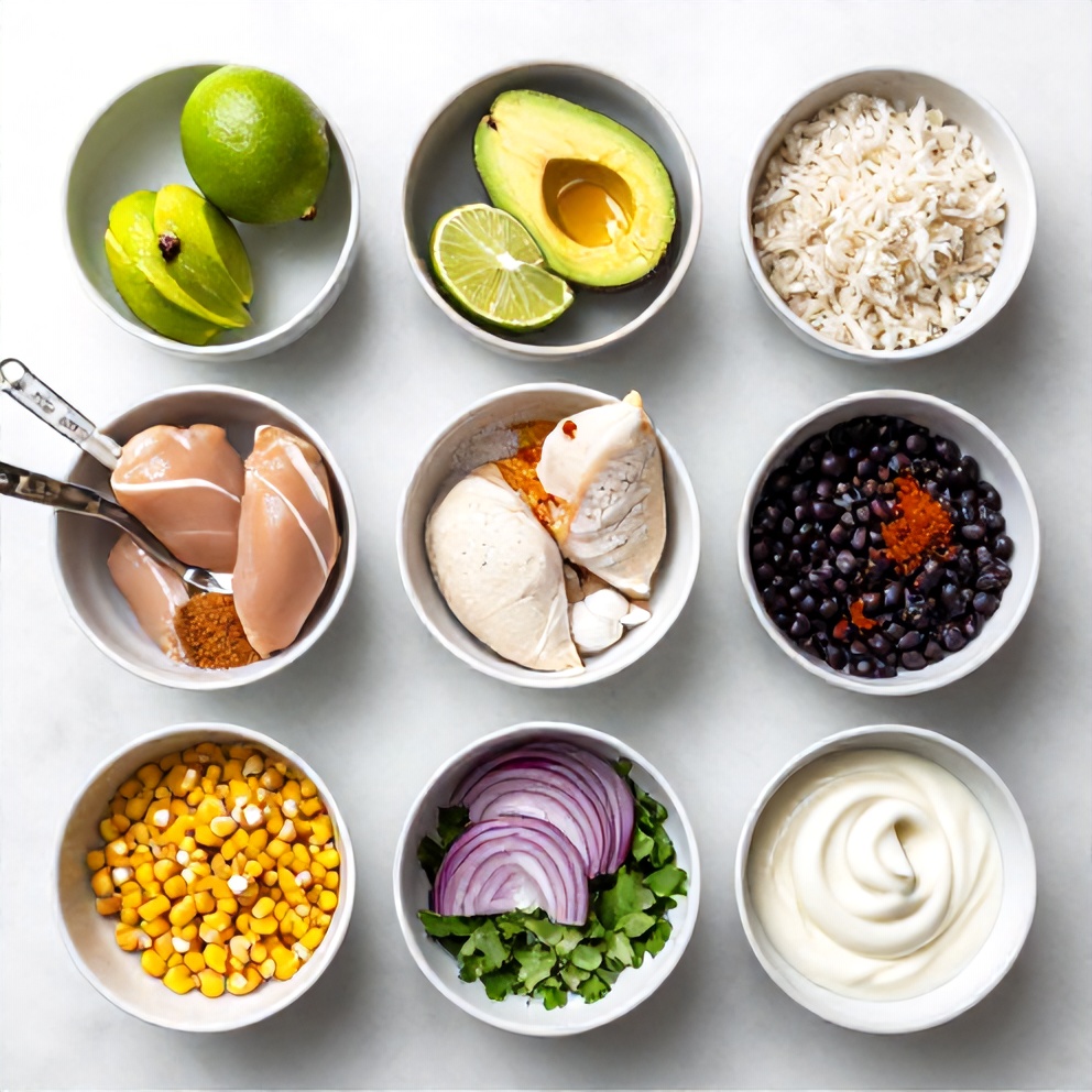 Honey Lime Chicken and Avocado Rice Bowl Ingredients