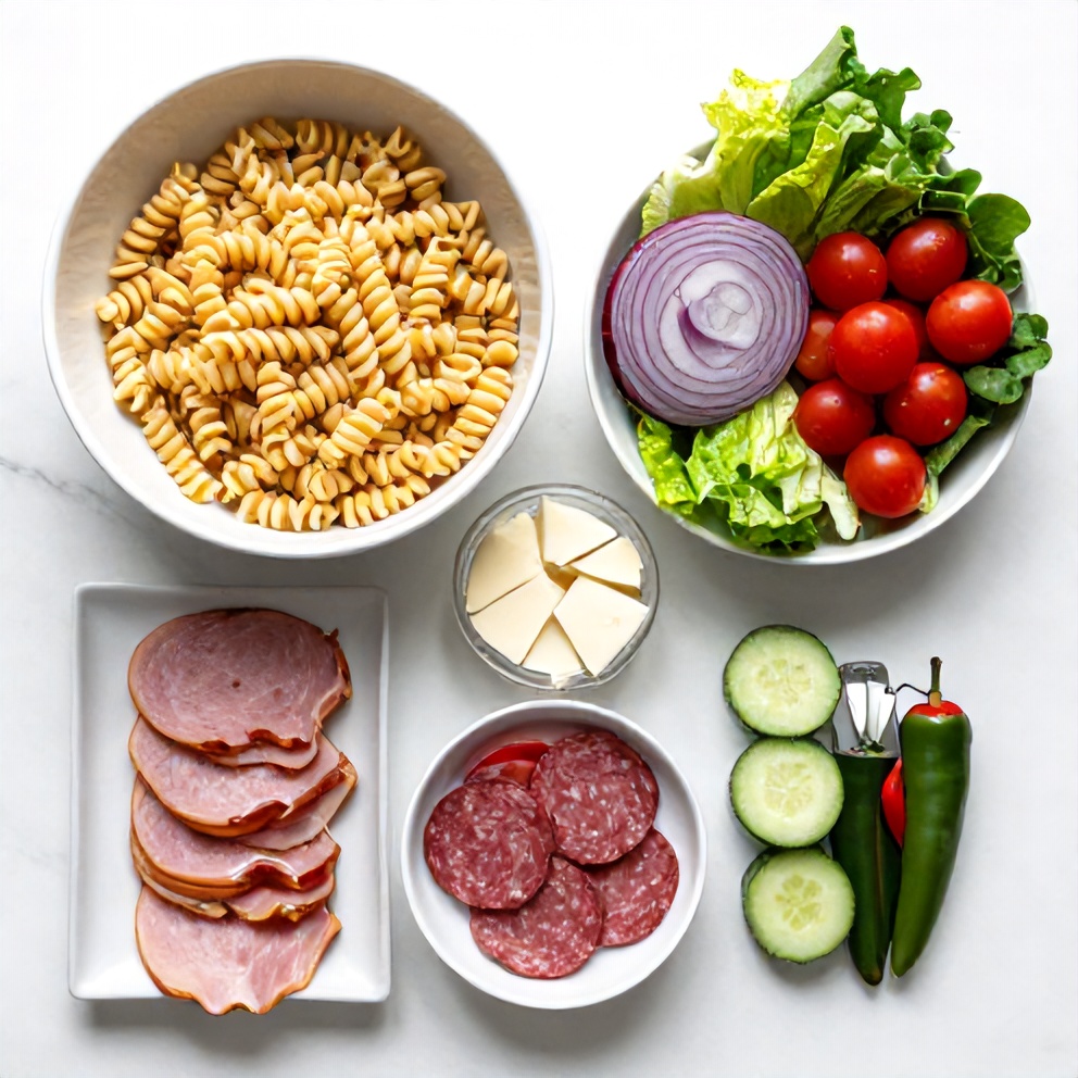 Italian Grinder Pasta Salad Ingredients