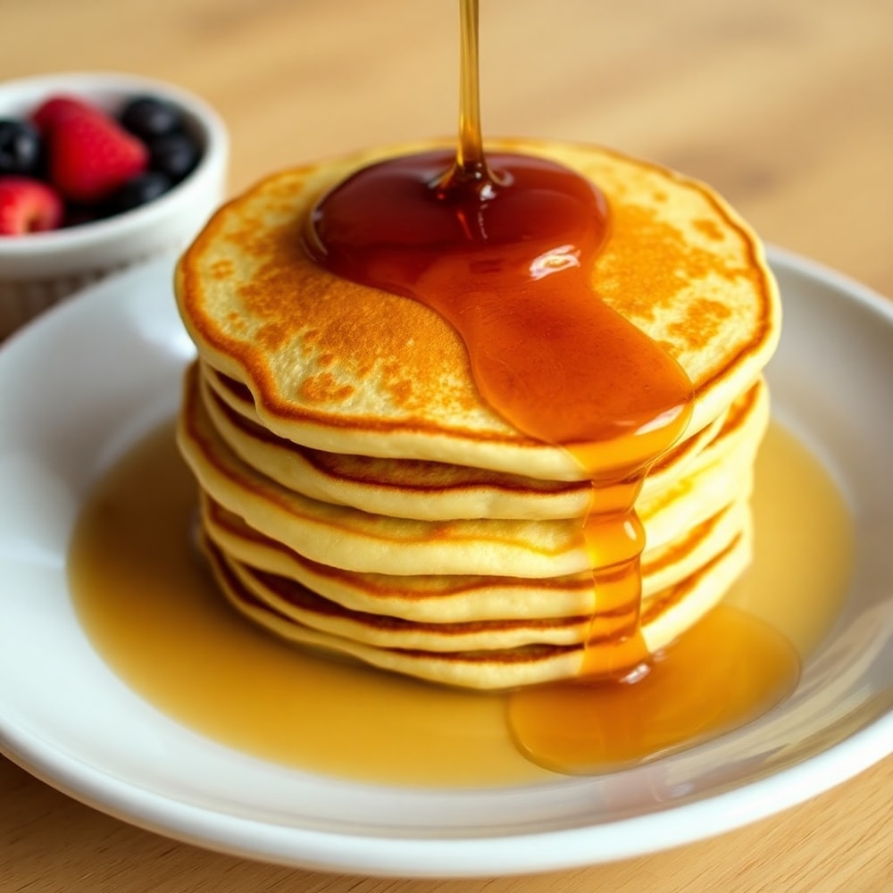 Plated Lion Pancakes with syrup