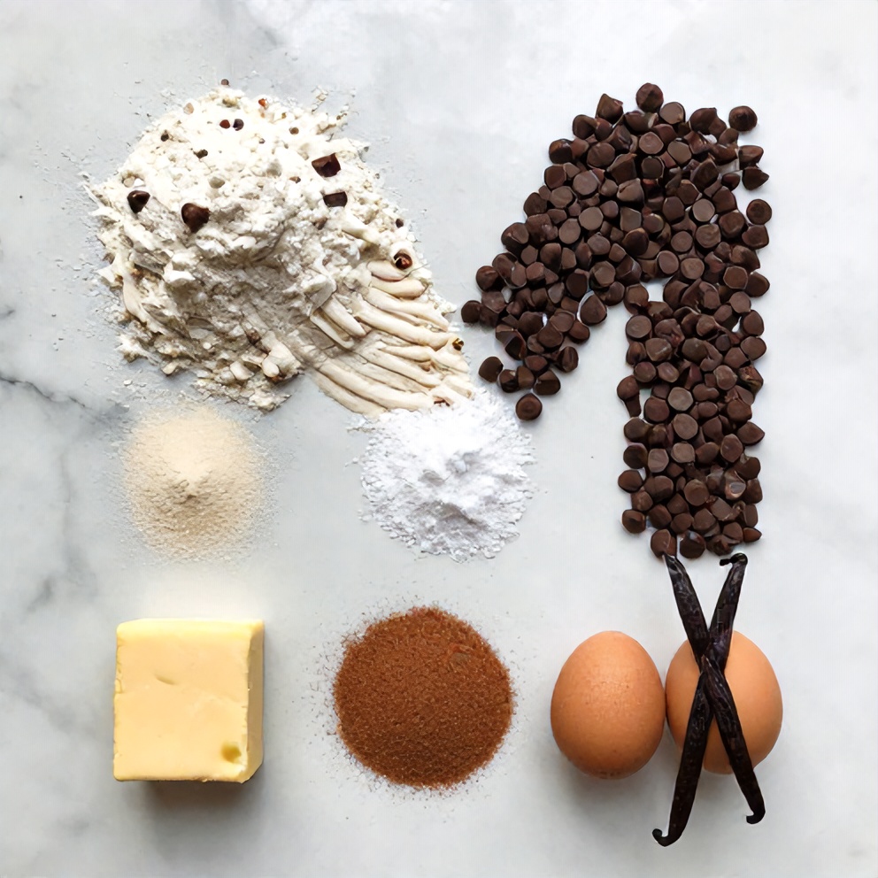 M&M's, chocolate chips, and other ingredients for M&M's cookies