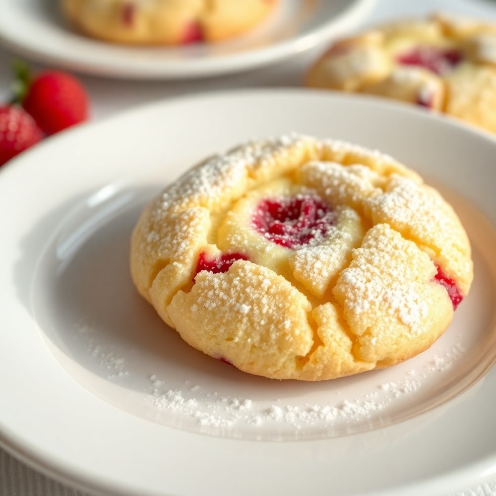 Raspberry Lemon Cookies on a white plate