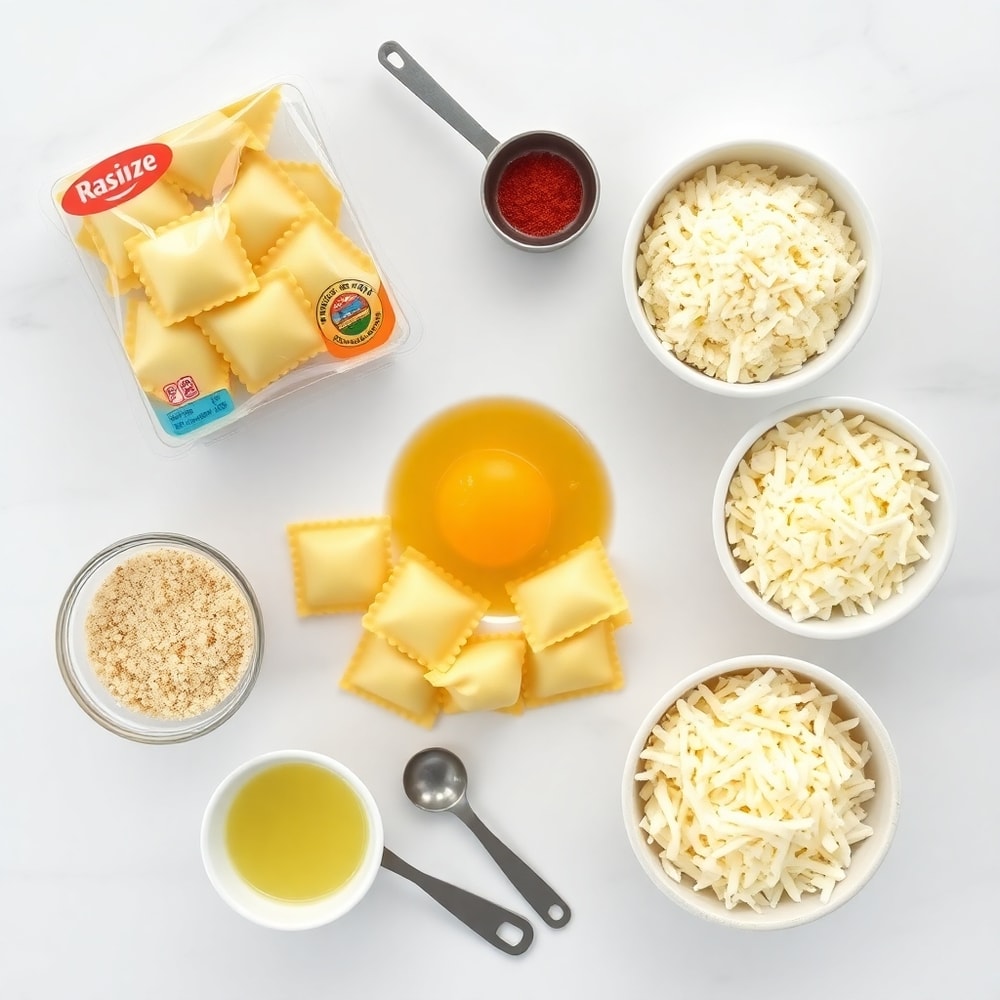 Raw ingredients for Crispy Ravioli Appetizer