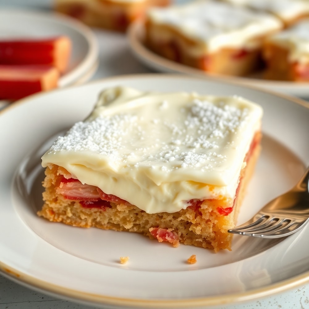 Rhubarb Bars with Cream Cheese Frosting