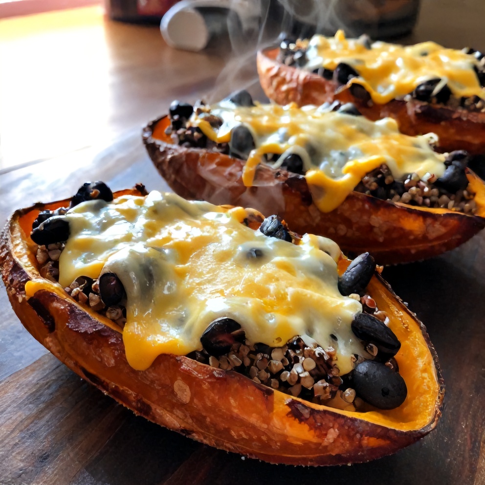 crispy sweet potato boats