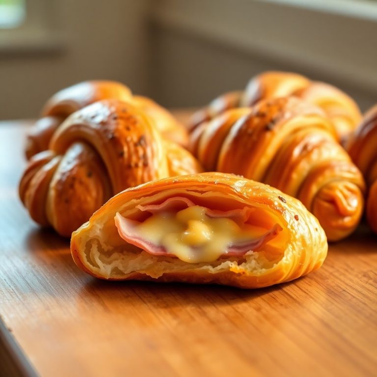 easy baked ham and cheese croissants