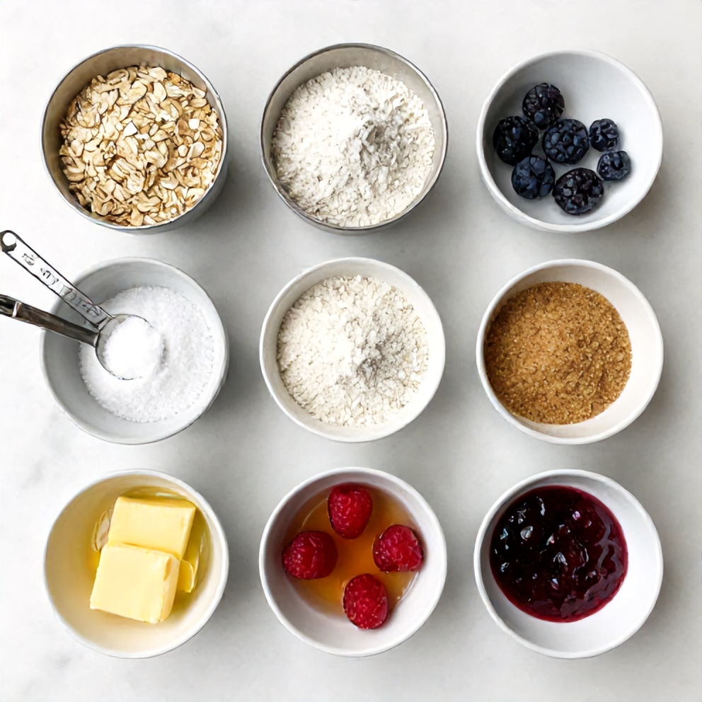 Ingredients for Easy Berry Oat Bars