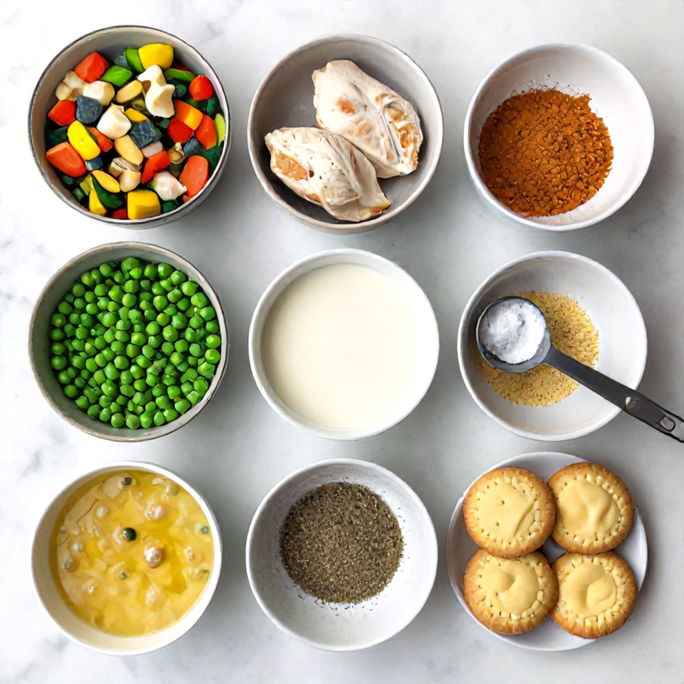 Raw ingredients for Chicken Pot Pie Bites