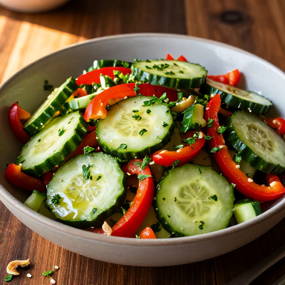 Easy Cucumber Sweet Pepper Salad