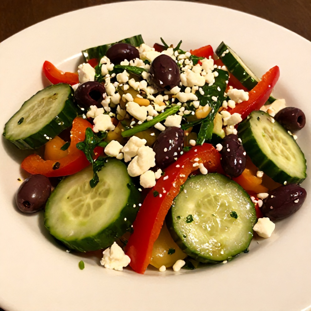 Cucumber Sweet Pepper Salad Ready to Serve