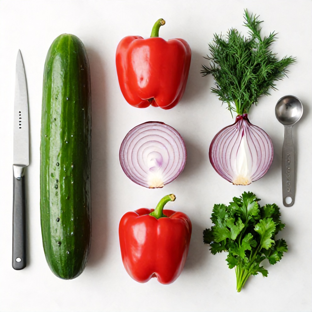 Cucumber Sweet Pepper Salad Ingredients
