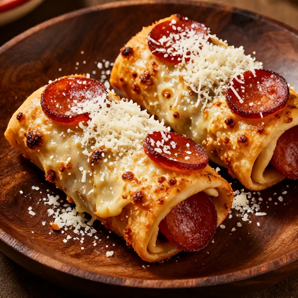 Pepperoni Pizza Rolls on a plate