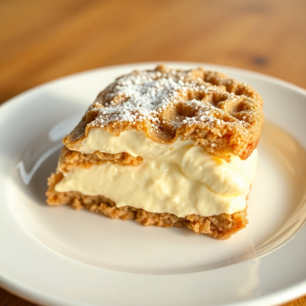 Oatmeal cream pie on a fork