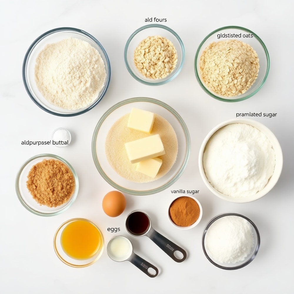 Raw ingredients for homemade oatmeal cream pies