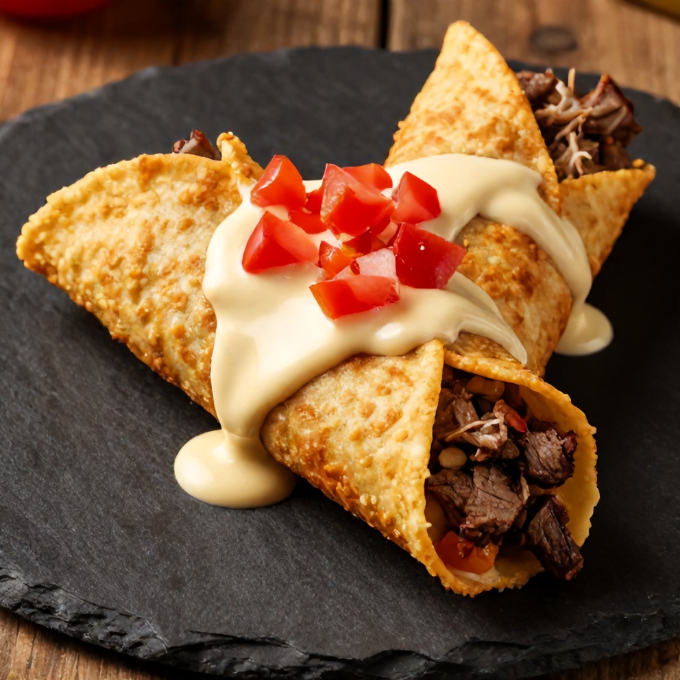 Keto Beef Crunchwraps with Cheesy Sauce